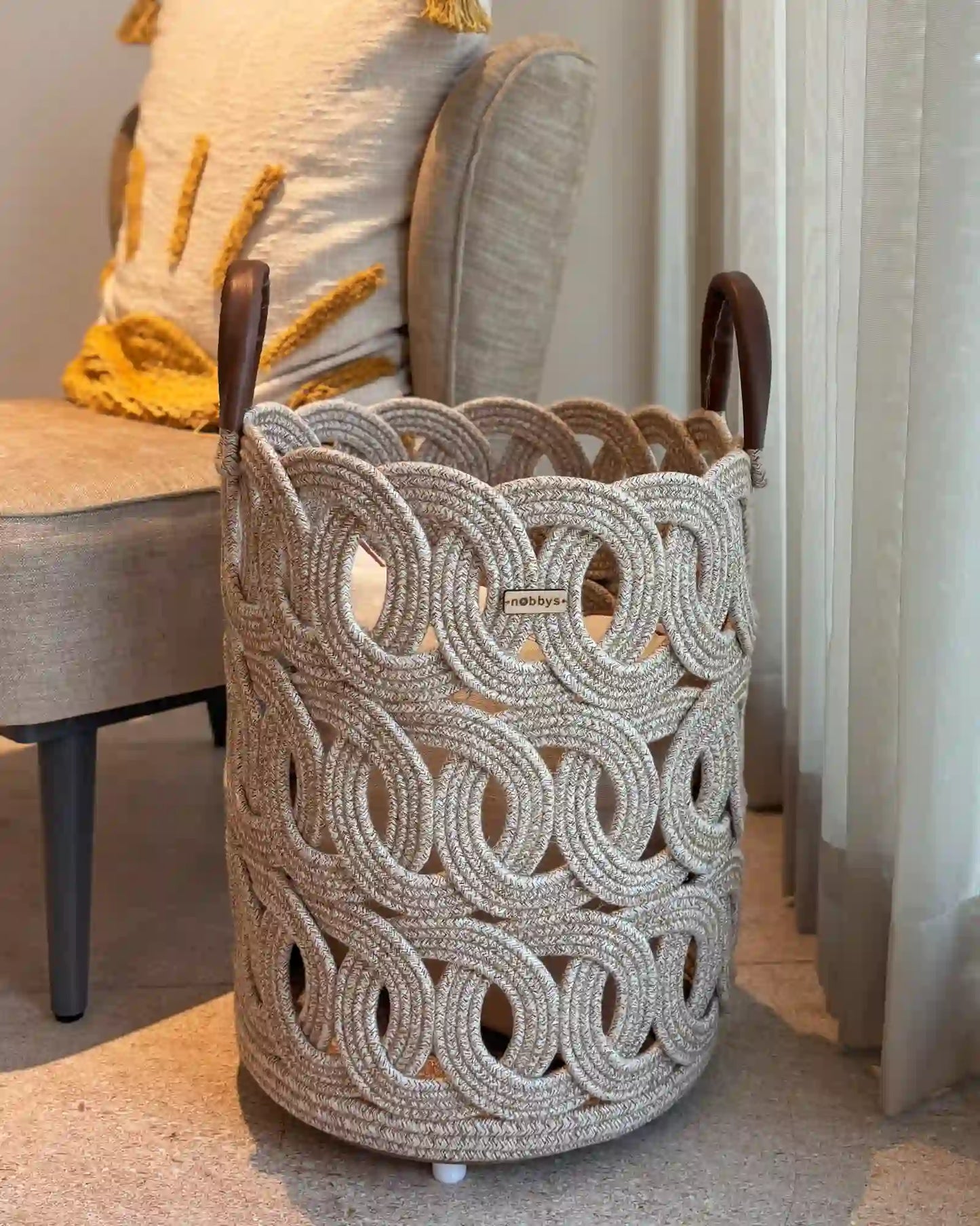 decor basket to store cushions, clothes