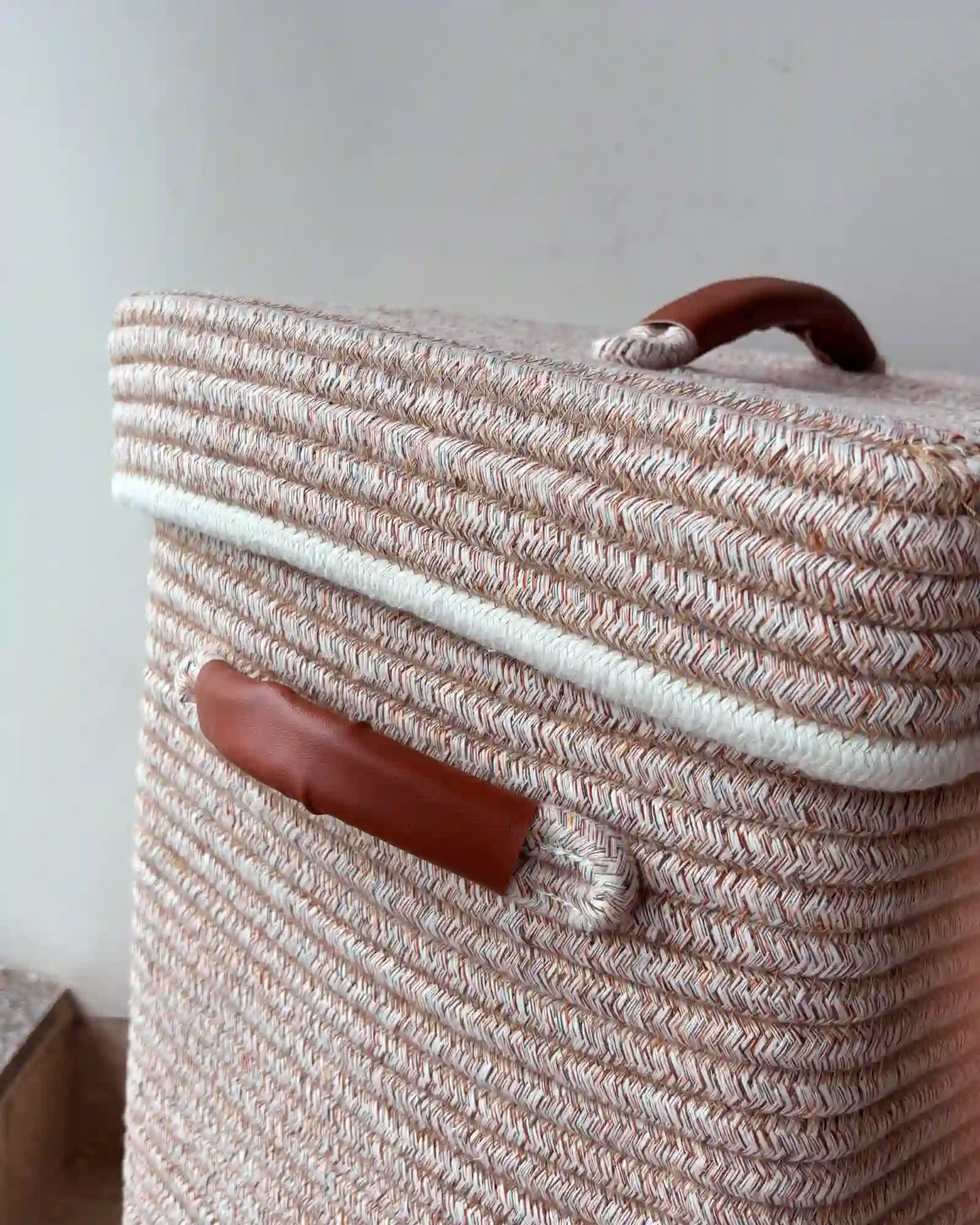 Sandstone Luxe Laundry Basket with Lid and Wheels (Set of 2)