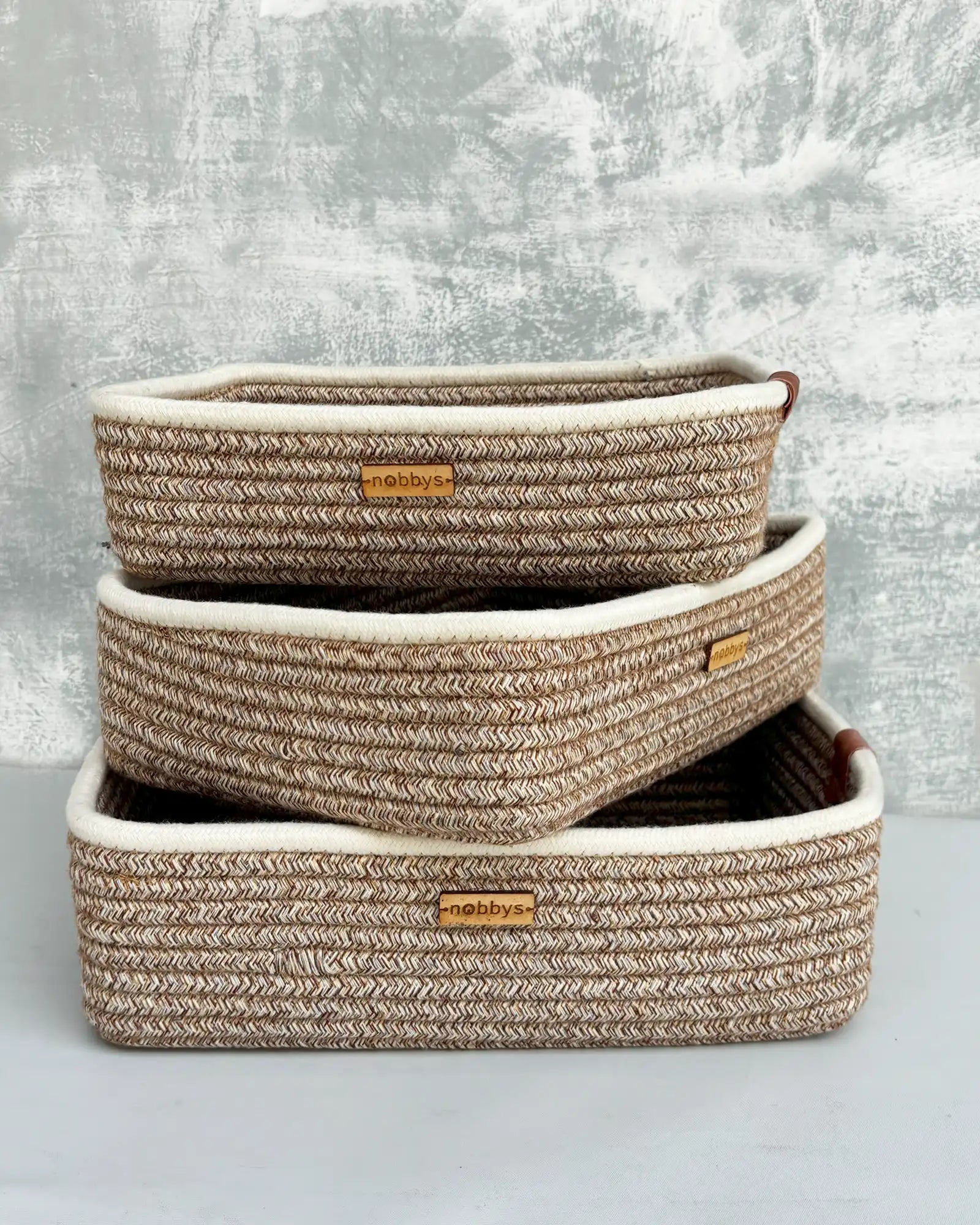 storage baskets for bathroom in offwhite ivory olour
