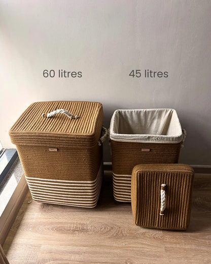 Desert Pearl Laundry Basket with Wheels (Set of 2)