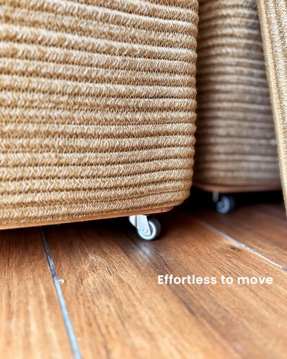 Woven Roots Laundry Basket with Wheels (Set of 2)