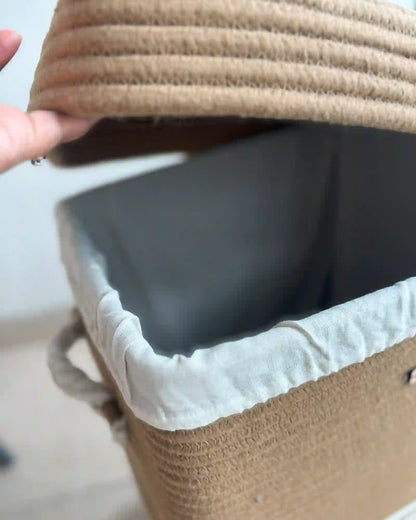 removable washable lining within laundry basket