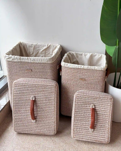 Laundry Basket combo set of 2 - natural, beautiful and sturdy